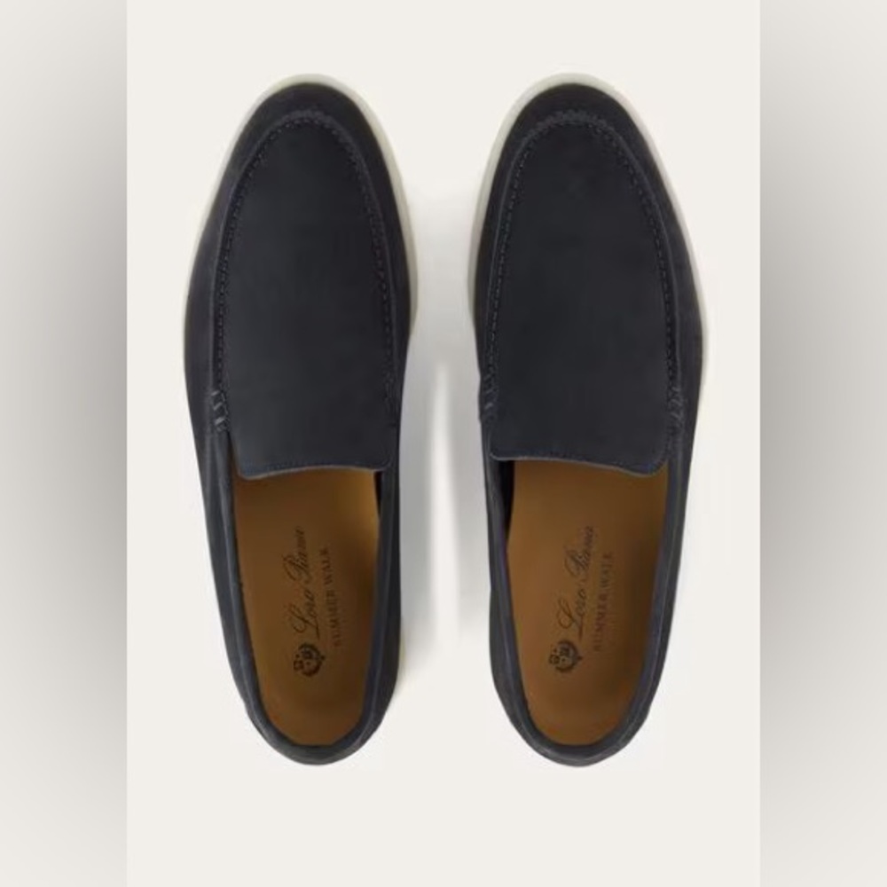 Loro Piana Men’s Summer Walk Loafer Shoes in Navy Suede size 12 / 45
